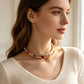 Thick Stainless Steel Necklace For Women Fashionable Exaggerated Necklace With Adjustable Chain Jewelry Birthday Party Gift