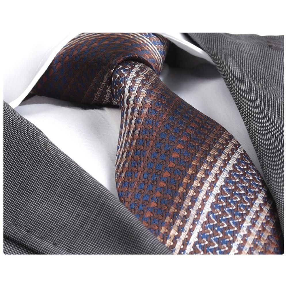 Chic Brown Silk Necktie for Men - Noble Allure (optimized)