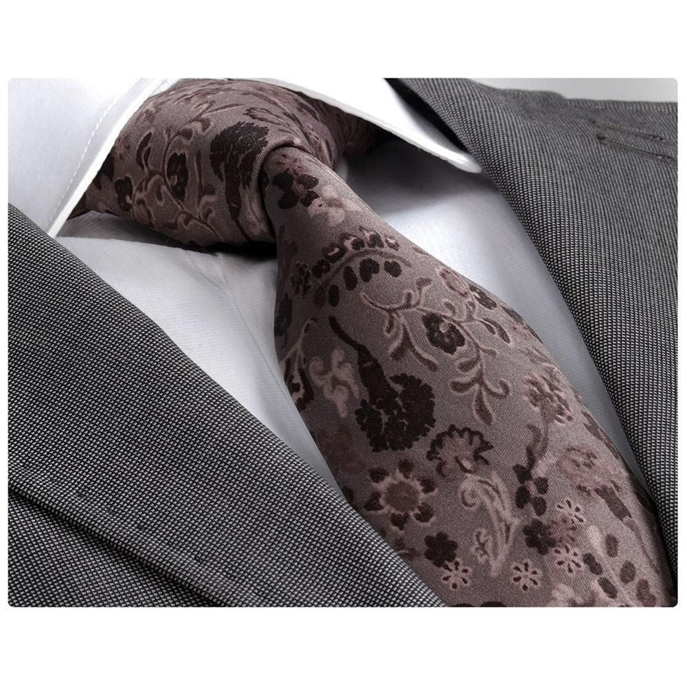 Luxury Brown Silk Necktie for Men - Noble Allure (optimized)