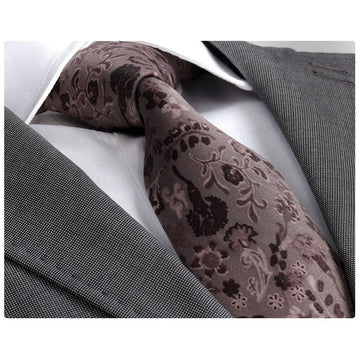 Luxury Brown Silk Necktie for Men - Noble Allure (optimized)