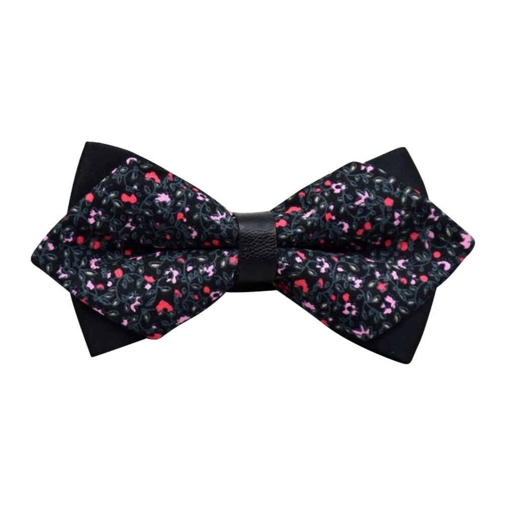 Elegant Black Grey Floral Bow Tie for Men - Adjustable Comfort - Noble Allure (optimized)
