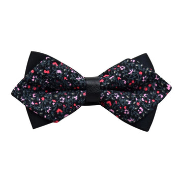 Elegant Black Grey Floral Bow Tie for Men - Adjustable Comfort - Noble Allure (optimized)